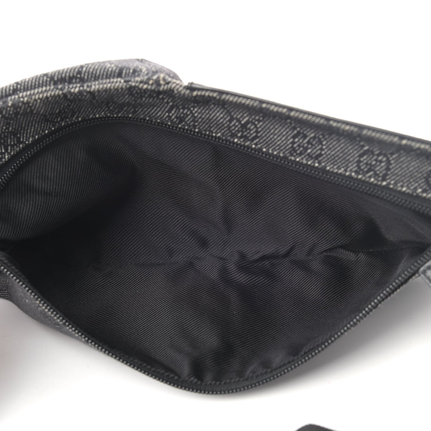 Denim Monogram Double Pocket Belt Bag Black