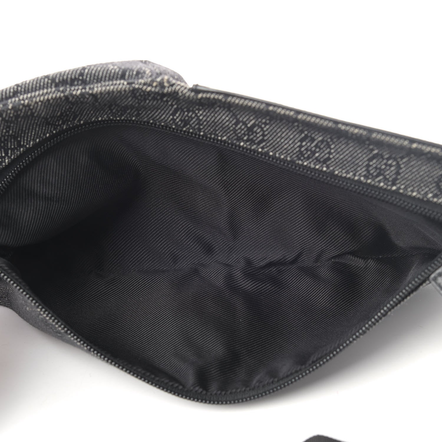 Gucci Denim Monogram Double Pocket Belt Bag Black 4 of 5