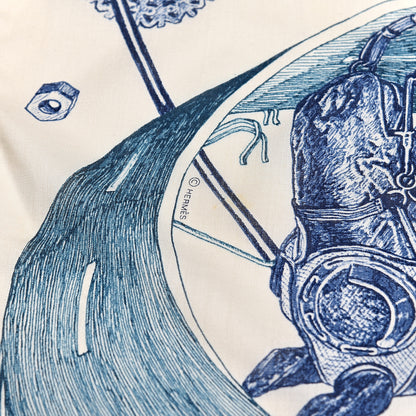Hermes Wool Silk Route 24 Scarf 140 5 of 9