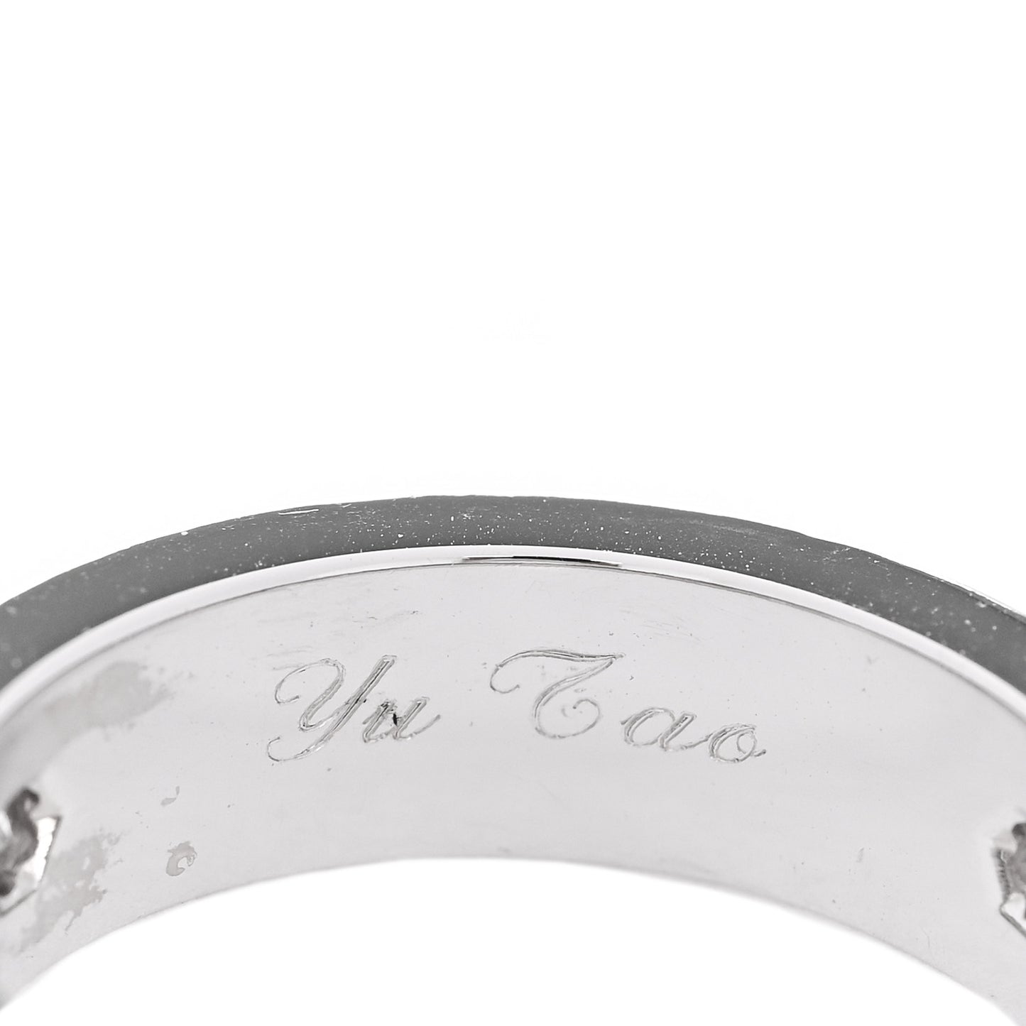 18K White Gold 3 Diamond 5.5mm LOVE Ring 53 6.25
