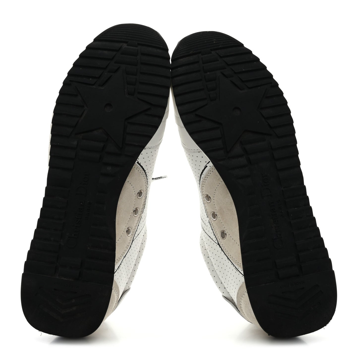 Calfskin Nylon Womens D-Sketch Sneakers 40 White