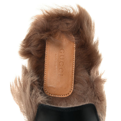 Gucci Calfskin Fur Womens Princetown Slippers 39 Black 7 of 8
