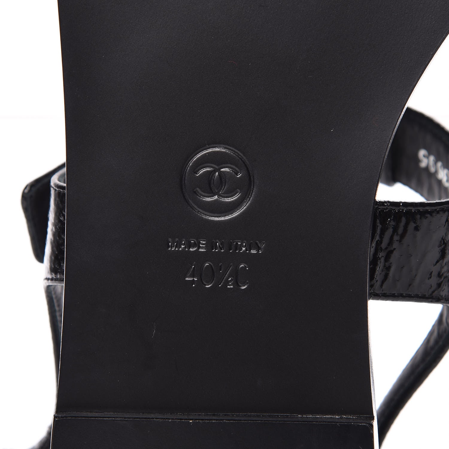 Chanel Patent Goatskin CC Thong Sandals 40.5 Black 6 of 9
