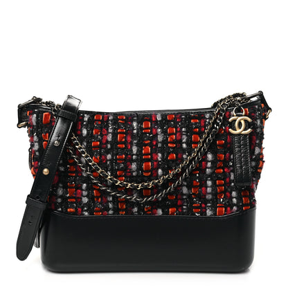 Chanel Tweed Calfskin Medium Gabrielle Hobo Black Red Blue 1 of 11