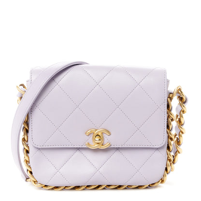 Chanel Calfskin Quilted Small Framing Chain Bag Light Purple 1 of 10