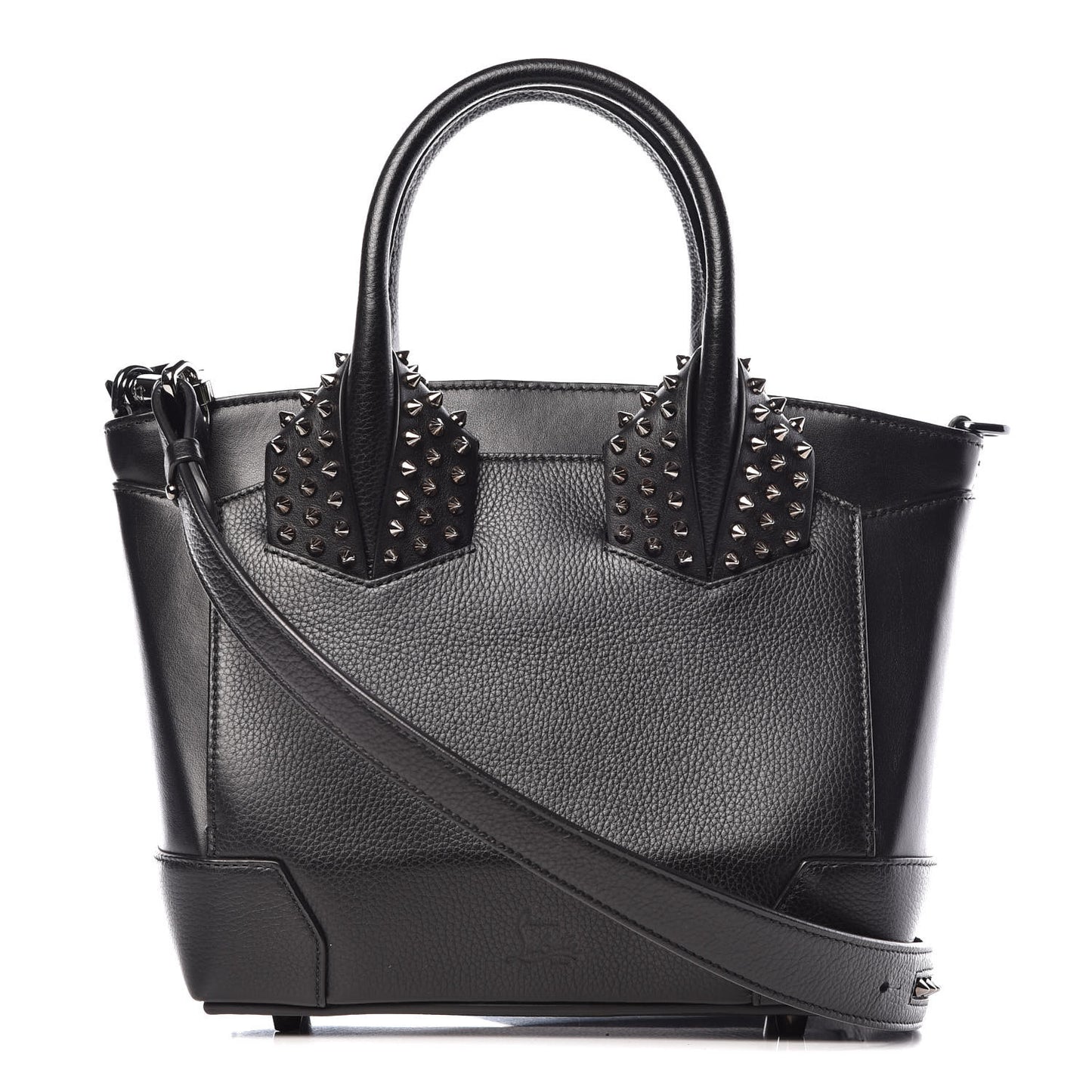 Grained Calfskin Spike Small Eloise Tote Black