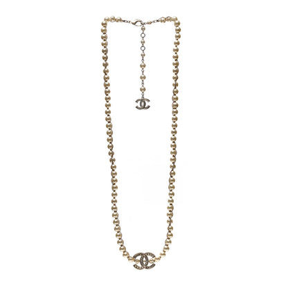 Chanel Metal Pearl Chain CC Long Necklace Gold 3 of 5