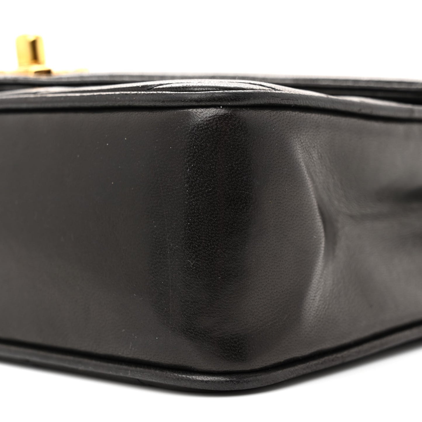 Lambskin Chevron Quilted Mini Square Flap Black