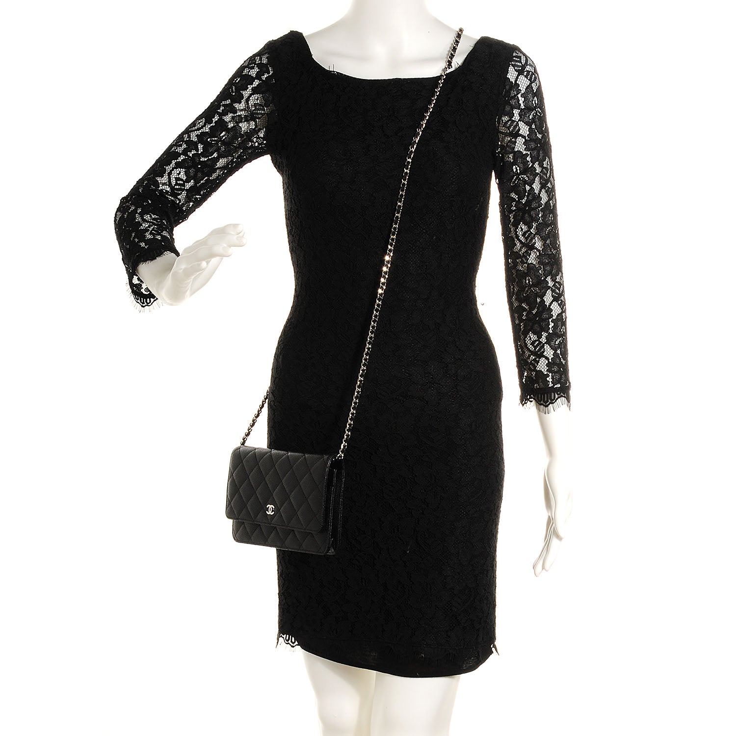 Chanel Caviar Quilted Wallet On Chain WOC Black 2 of 10