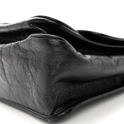 Saint Laurent Crinkled Calfskin Matelasse Monogram Medium Niki Chain Satchel Black 9 of 9