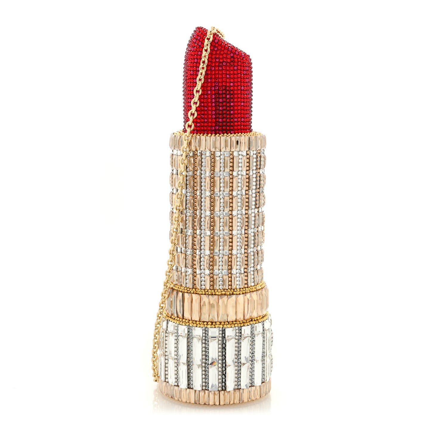 Crystal Lipstick Seductress Minaudiere Clutch  Multicolor