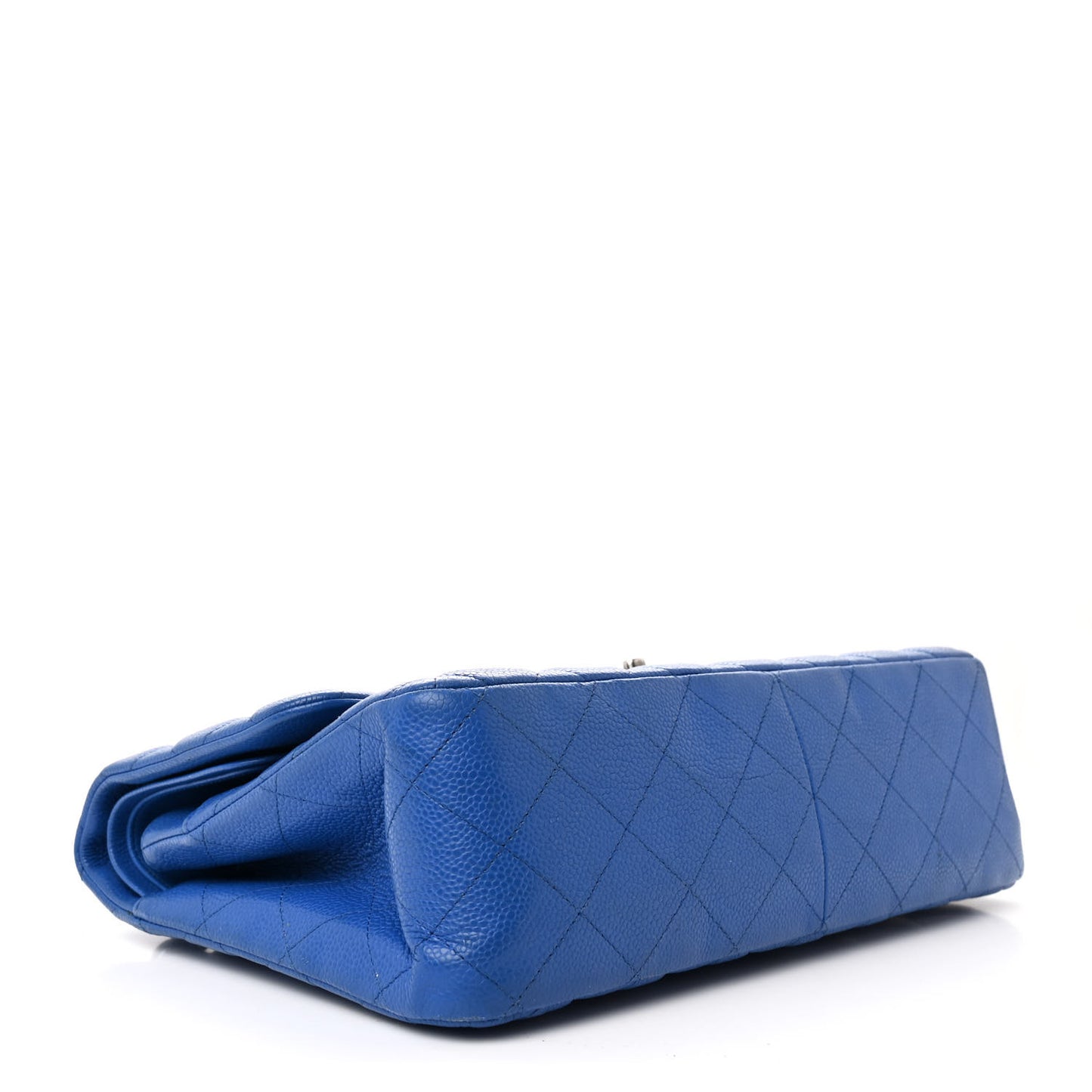 Caviar Quilted Jumbo Double Flap Blue