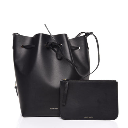 Mansur Gavriel Vegetable Tanned Calfskin Bucket Bag Black Oro 1 of 8