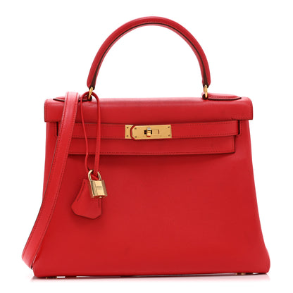 Hermes Swift Kelly Retourne 28 Rouge Vif 1 of 10