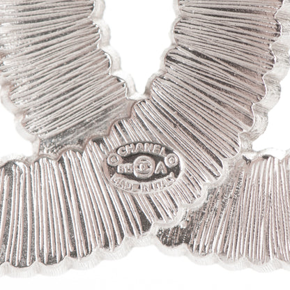 Chanel Crystal Glass CC Brooch Silver 4 of 4