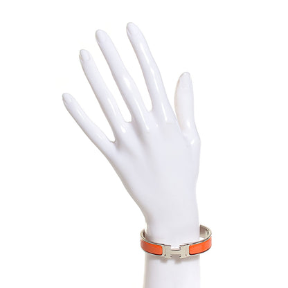 Hermes Enamel Narrow Clic H Bracelet PM Orange 2 of 8