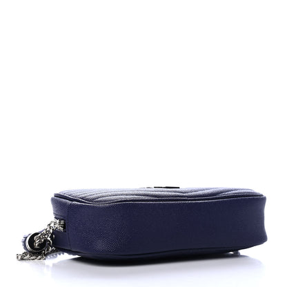 Saint Laurent Grain De Poudre Matelasse Monogram Mini Lou Camera Bag Azure Blue 2 of 4