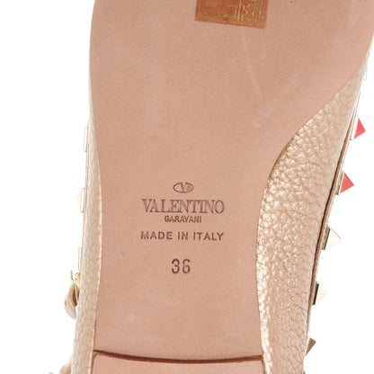 Valentino Garavani Pebbled Calfskin Rockstud Cage Ballerina Flats 36 Skin 7 of 8