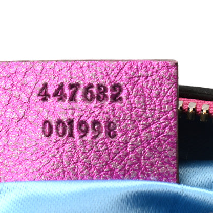 Gucci Laminated Nappa Matelasse Small GG Marmont Chain Shoulder Bag Fuxia Rosso Rosa 7 of 10