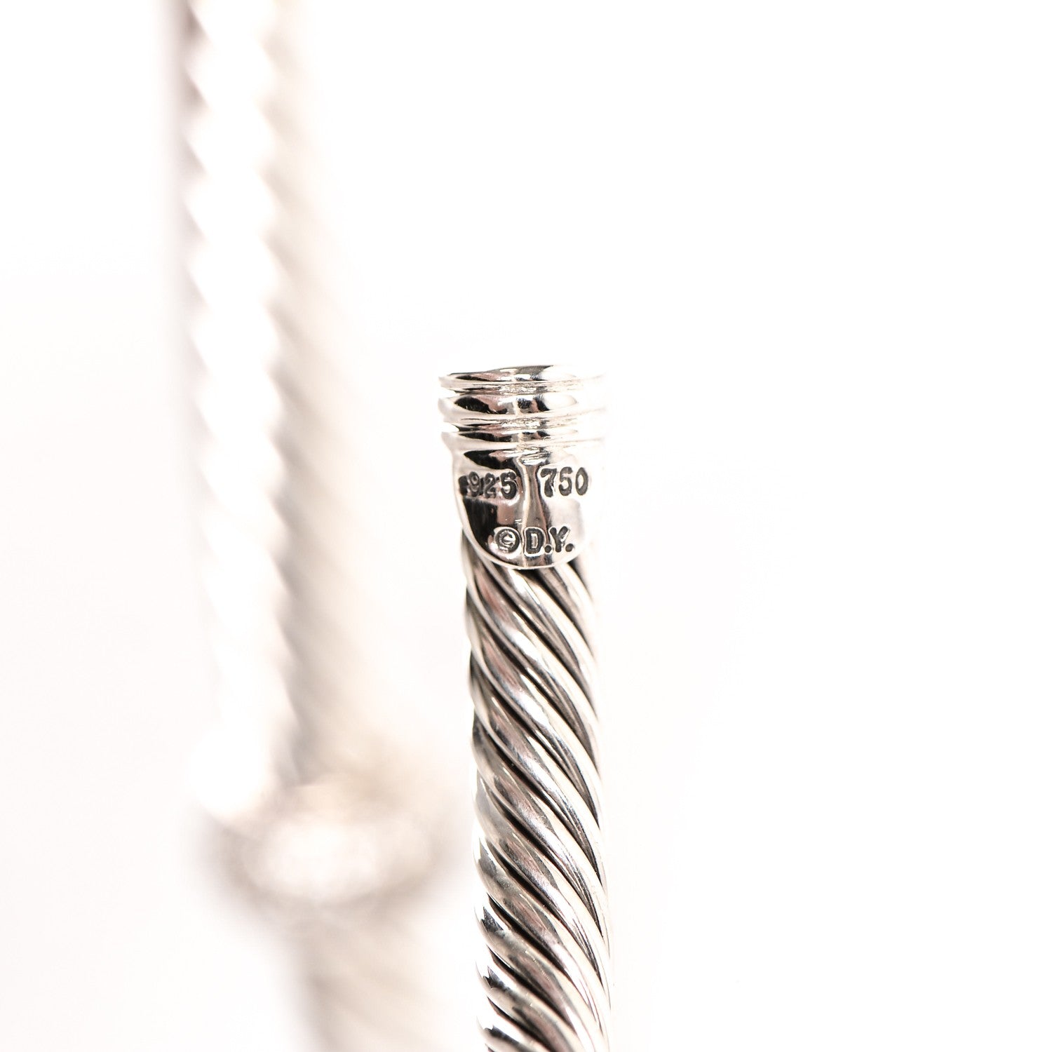 David Yurman Sterling Silver Diamond 5mm Cable Classics Single Station Bracelet 4 of 5