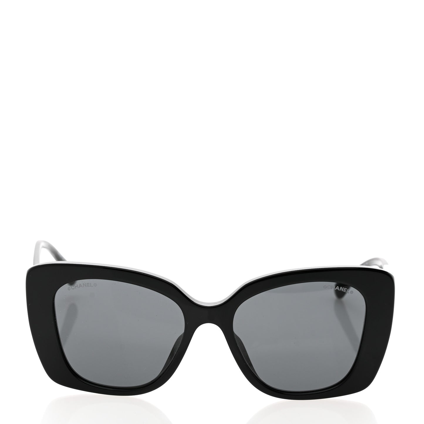 Acetate Strass Square Sunglasses 5422-B-A Black White