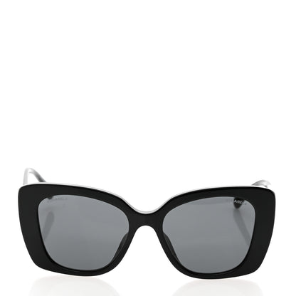 Chanel Acetate Strass Square Sunglasses 5422-B-A Black White 2 of 8