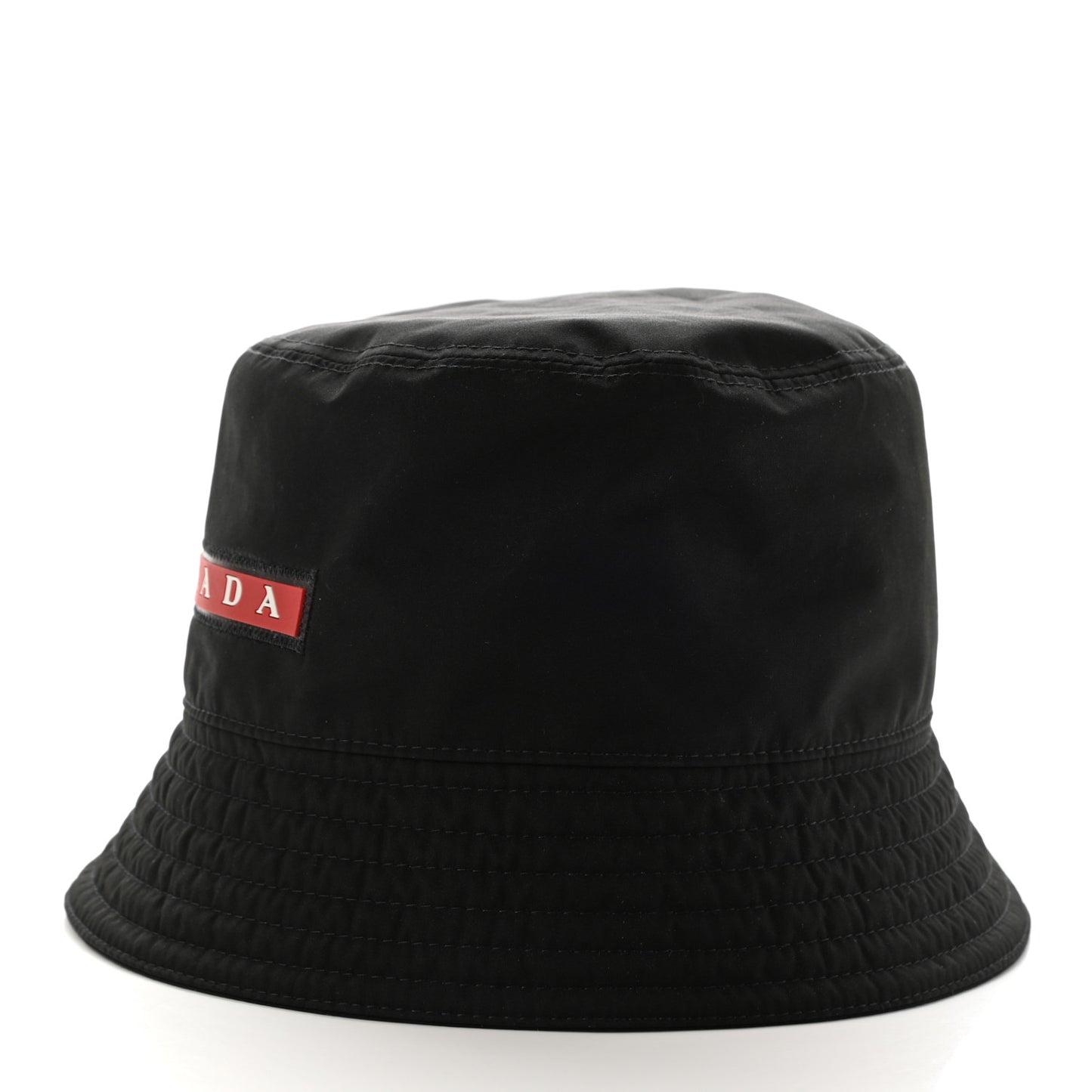Technical Nylon Linea Rossa Bucket Hat M Black