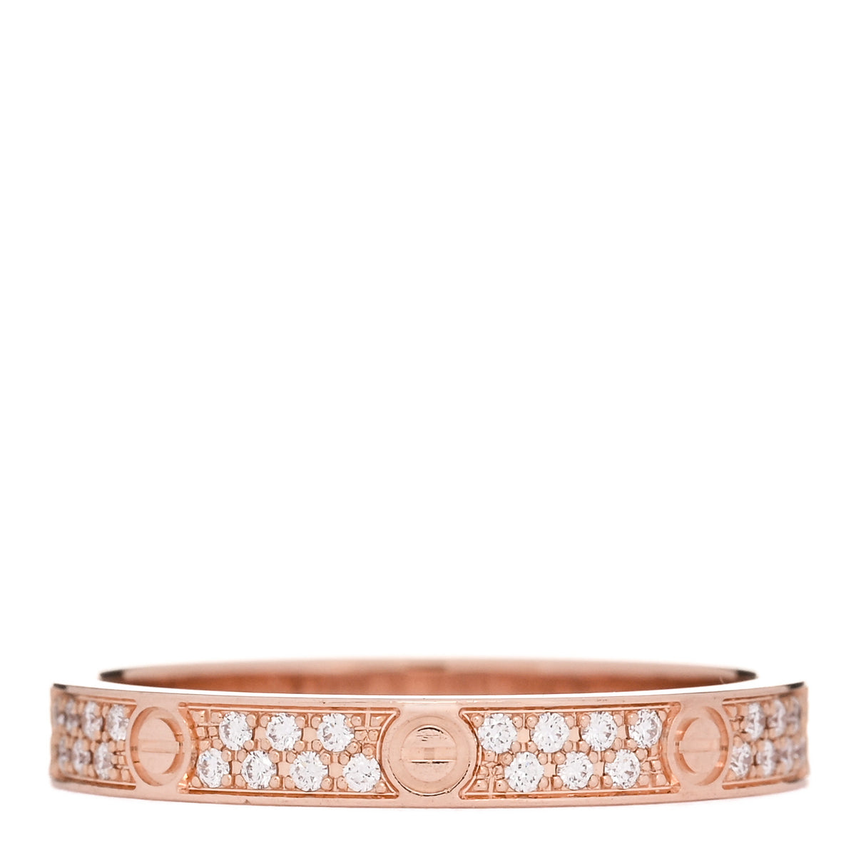 Cartier 18K Pink Gold Diamond 2.6mm LOVE Wedding Paved Band Ring 50 5.25 3 of 5