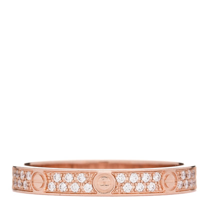 Cartier 18K Pink Gold Diamond 2.6mm LOVE Wedding Paved Band Ring 50 5.25 3 of 5