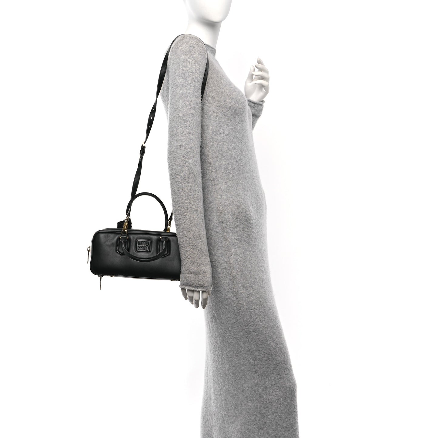 Calfskin Arcadie Top Handle Bag Black