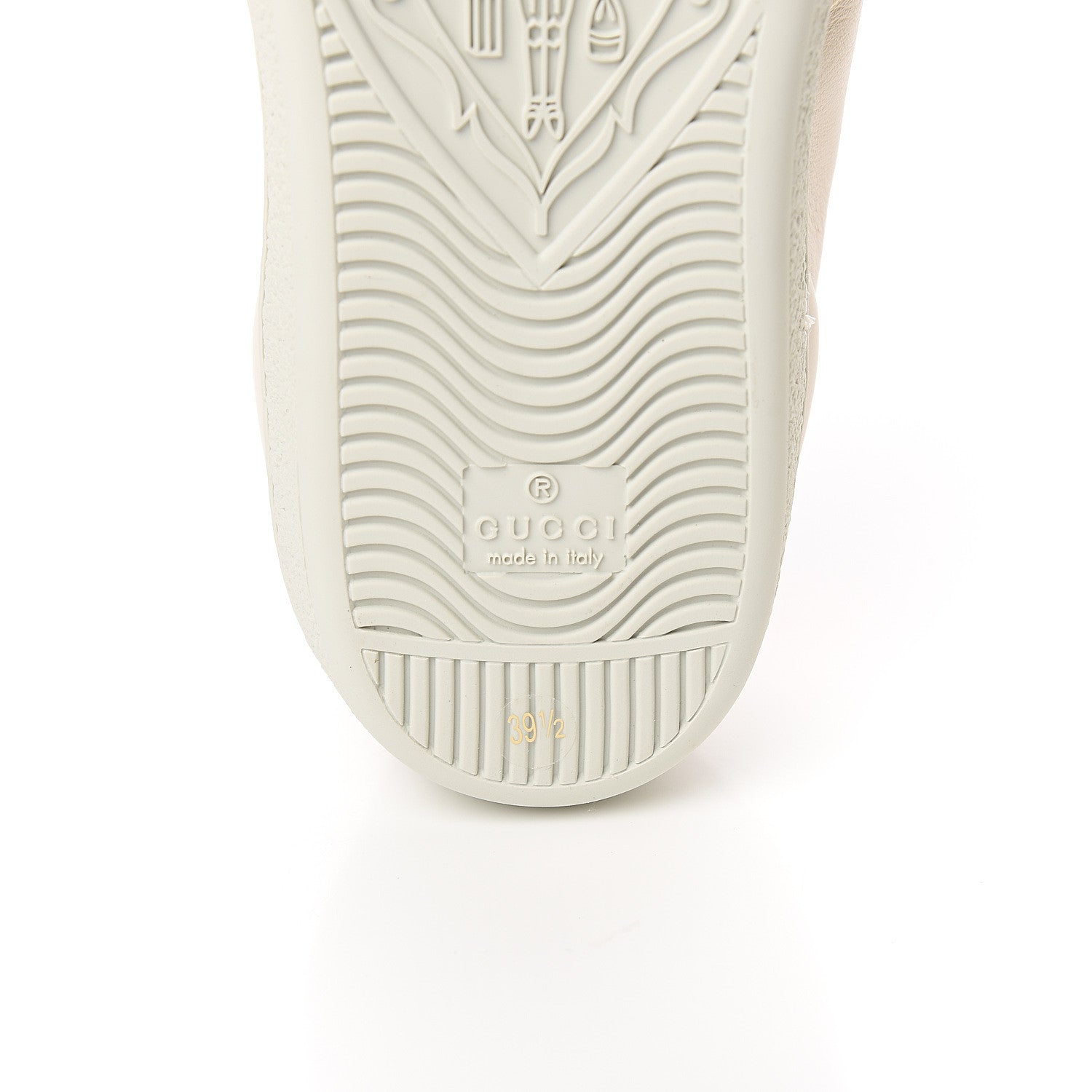 Gucci Calfskin Stripe Womens New Ace Sneakers 39.5 New Mystic White Ecru Red Flame 6 of 9