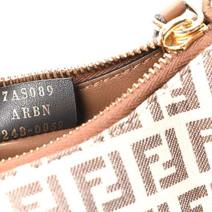 Fendi Fabric Jacquard FF 1974 Nano Fendigraphy Hobo Charm Beige 7 of 10