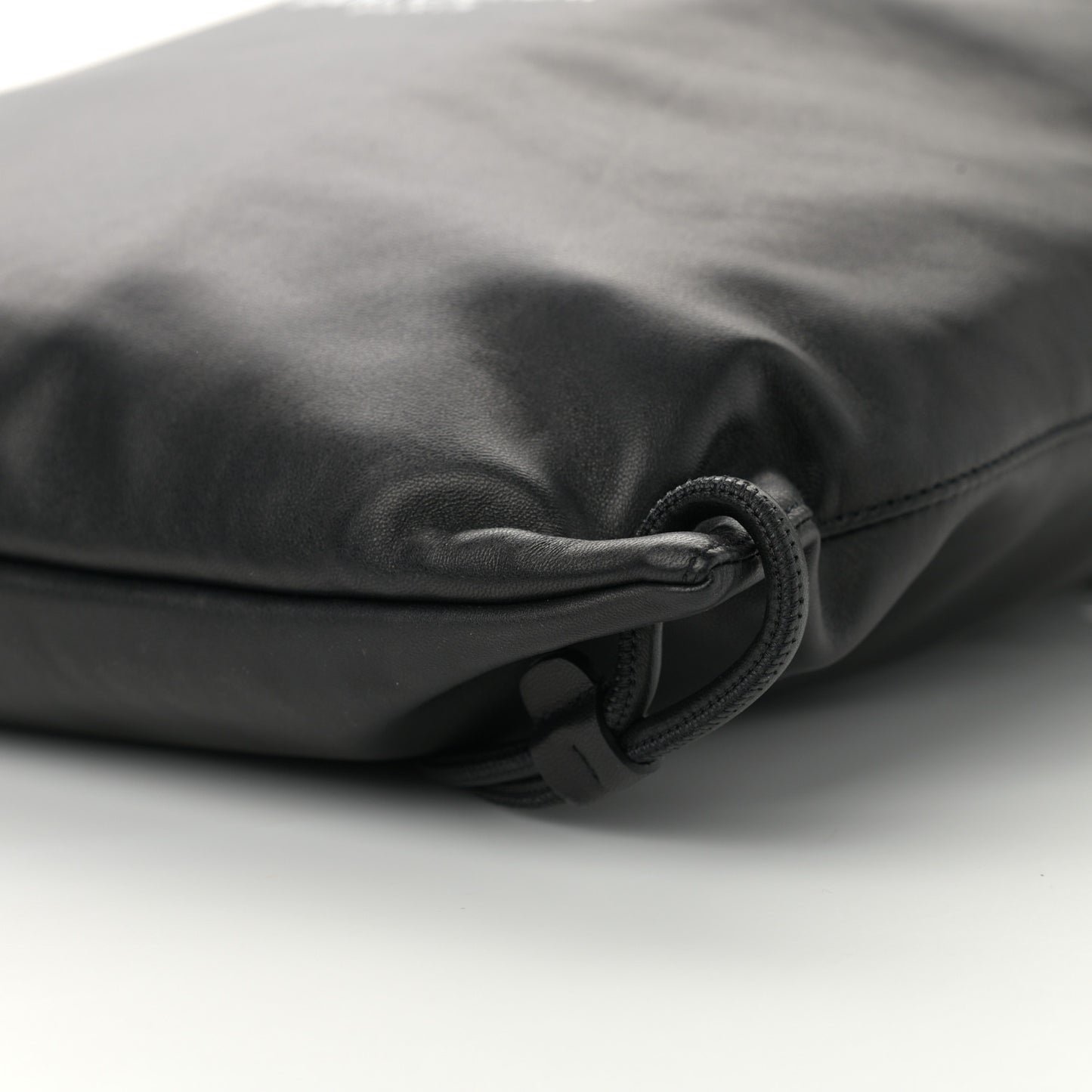 Lambskin Teddy Drawstring Bag Black
