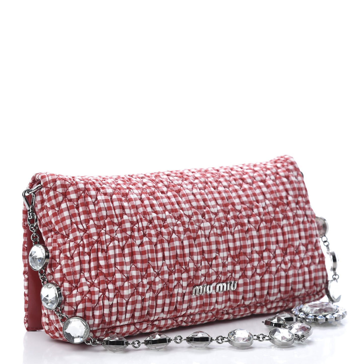 Vichy Crystal Flap Shoulder Bag Rosso