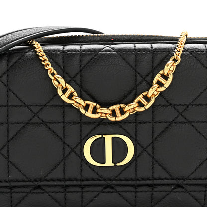 Christian Dior Supple Calfskin Cannage Caro Pouch With Chain  Black 8 of 14