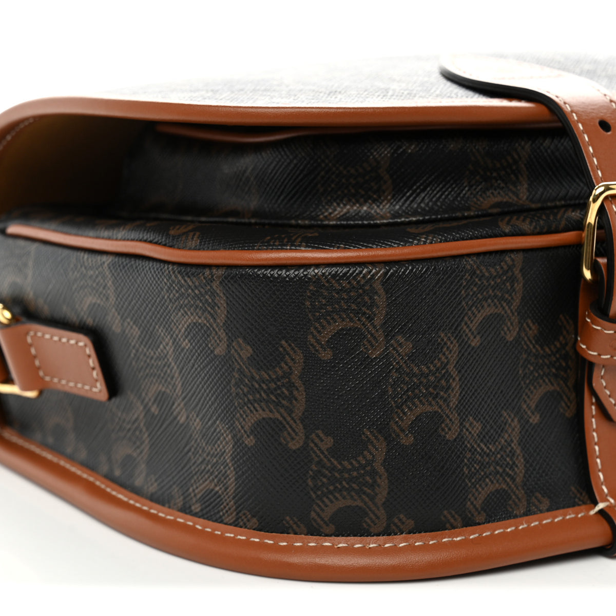 Triomphe Canvas Medium Folco Bag Tan