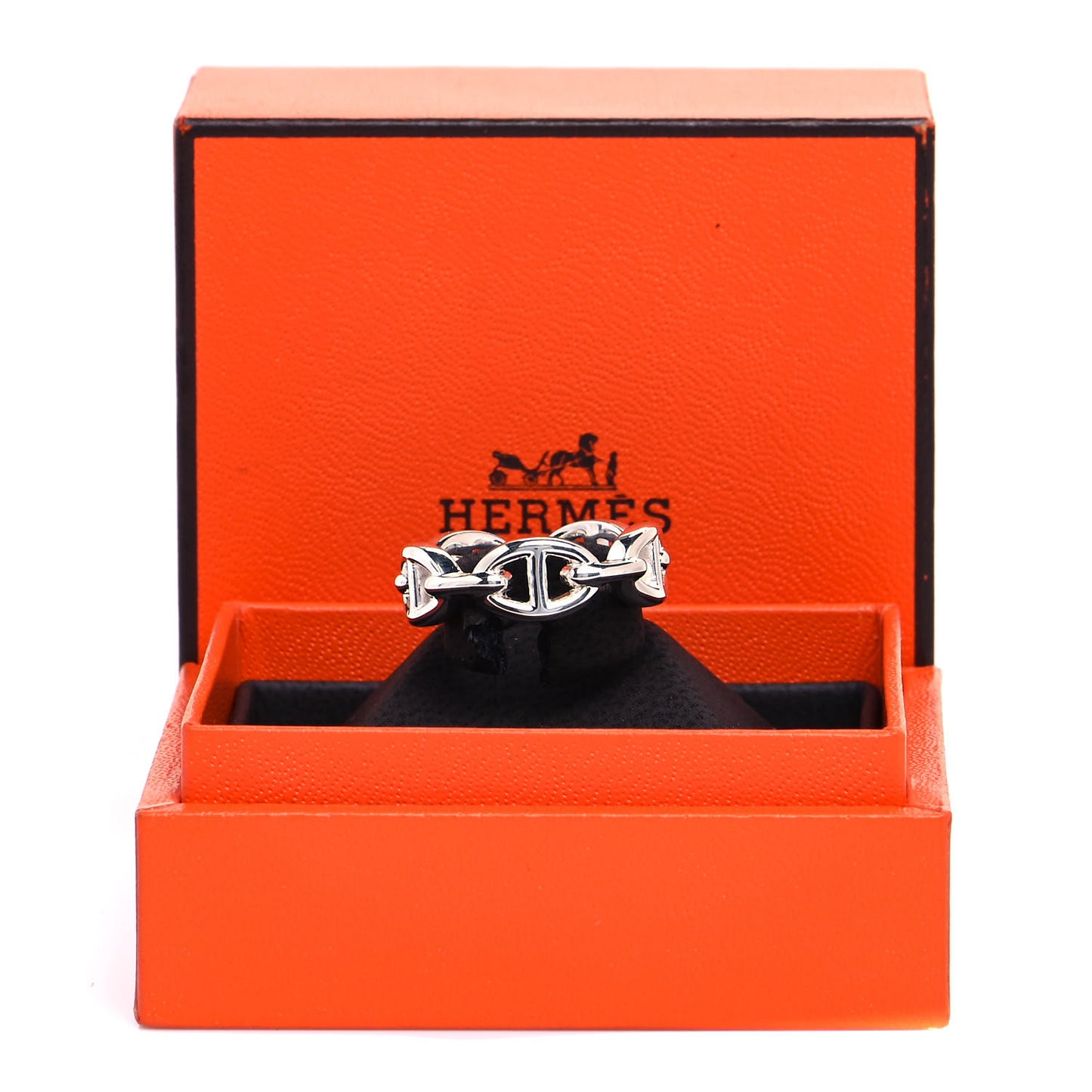 Sterling Silver PM Chaine d'Ancre Enchainee Band Ring 55 7.25