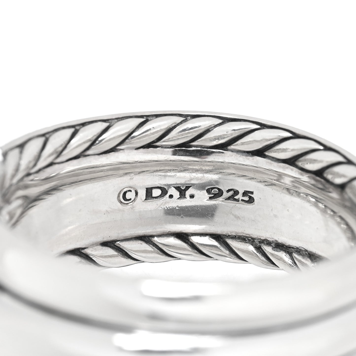 Sterling Silver Diamond 11mm Thoroughbred Cushion Link Ring 60 9