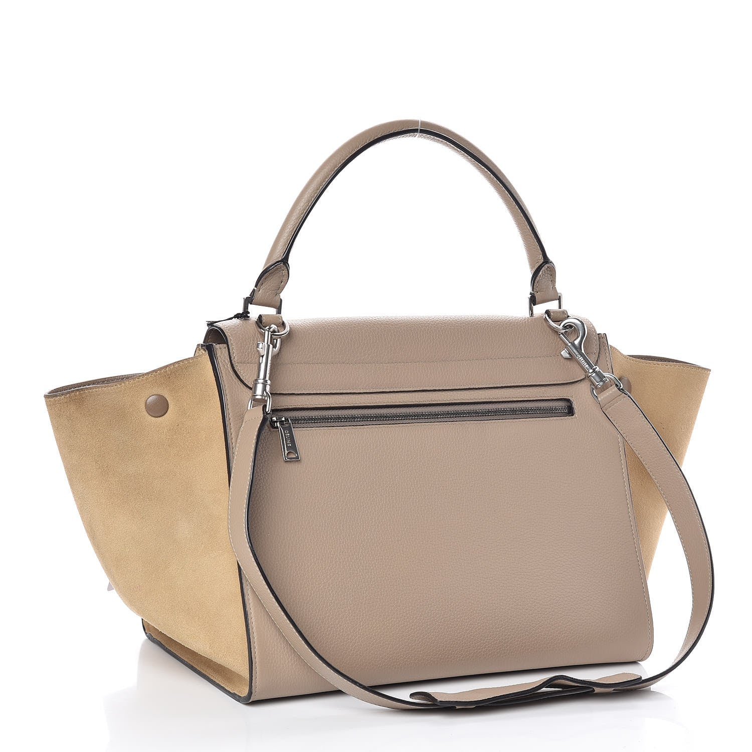 Celine Drummed Calfskin Suede Medium Trapeze Dune 4 of 10