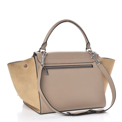 Celine Drummed Calfskin Suede Medium Trapeze Dune 4 of 10