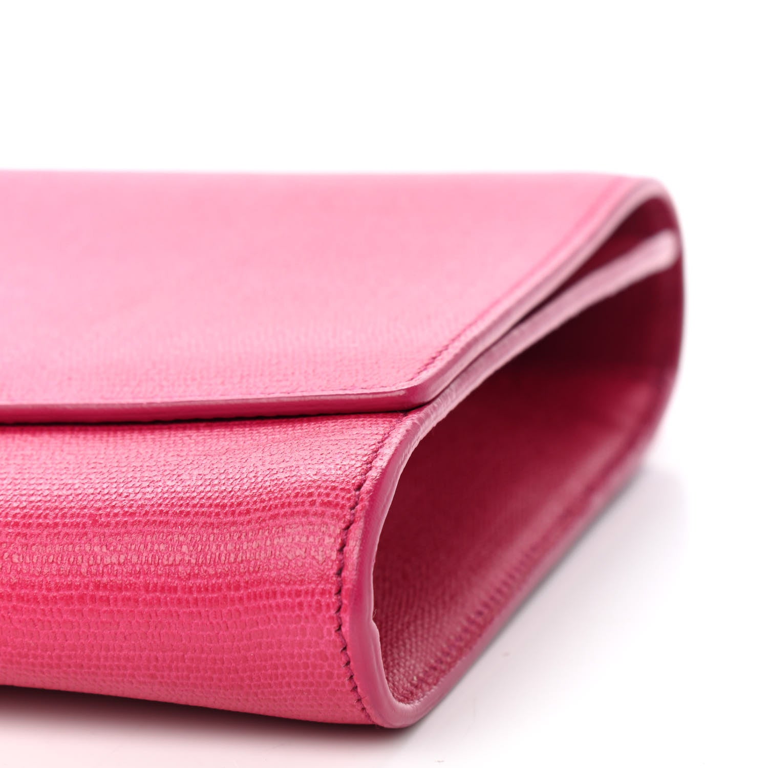 Saint Laurent Calfskin Classic Y Ligne Clutch Fuchsia 9 of 9