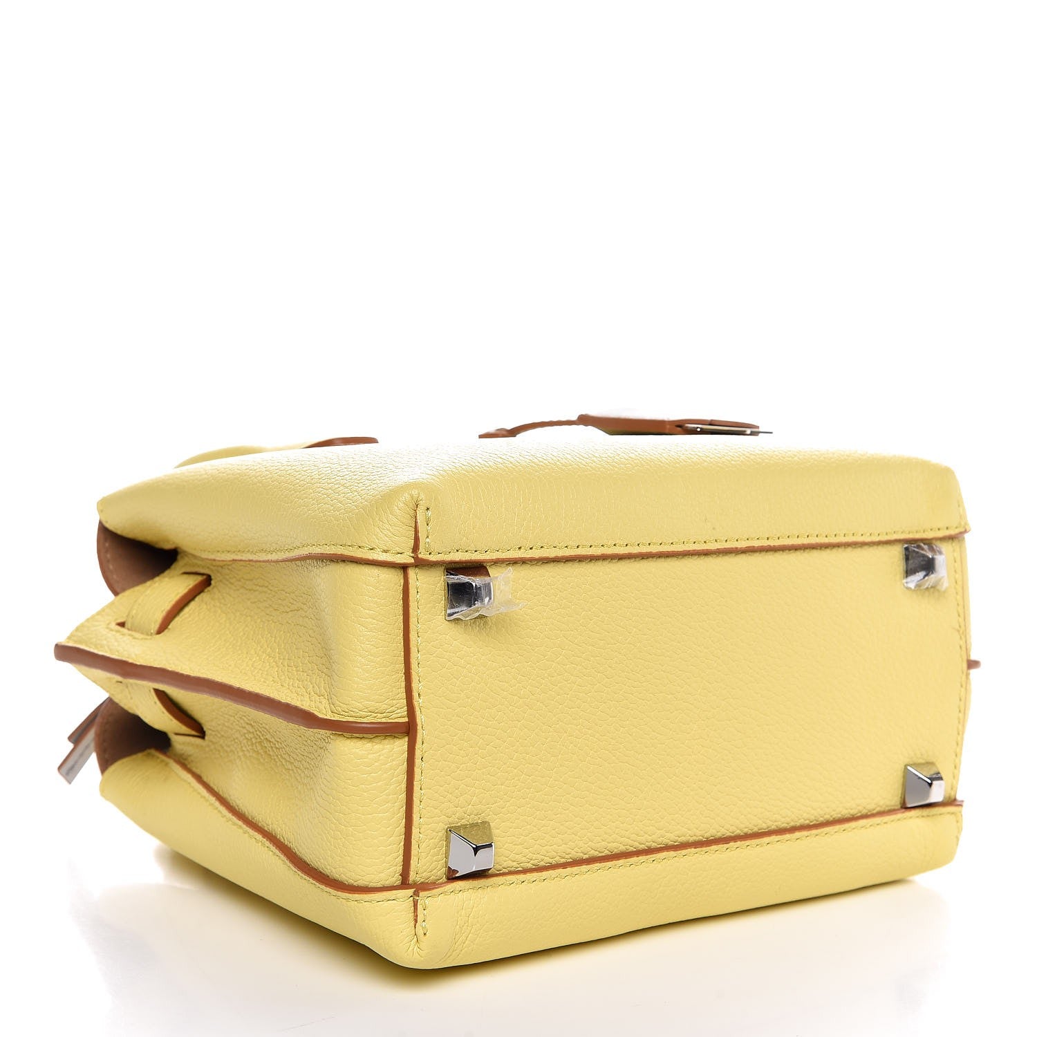 MCM Grained Calfskin Mini Milla Tote Custard Yellow 4 of 9
