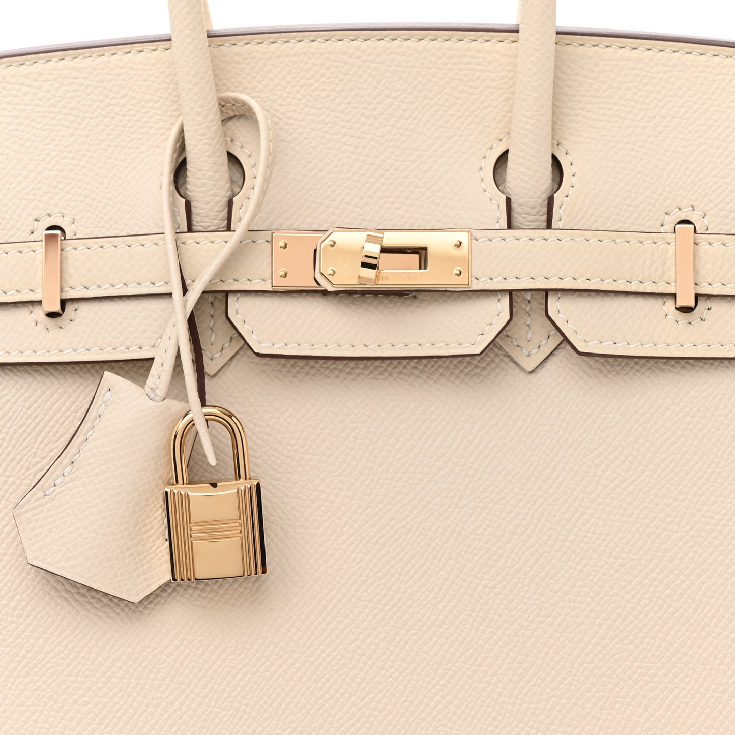 Epsom Horseshoe Birkin Sellier 25 Nata Jaune Ambre
