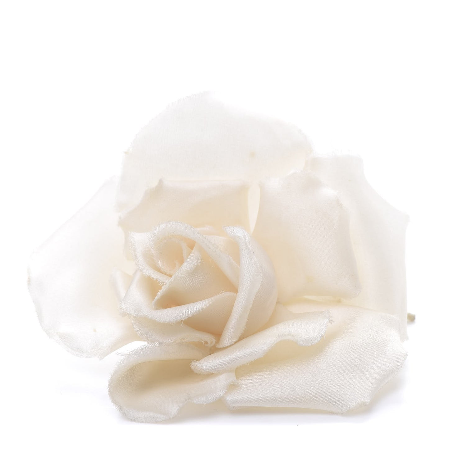 Fabric Camellia Flower Brooch White