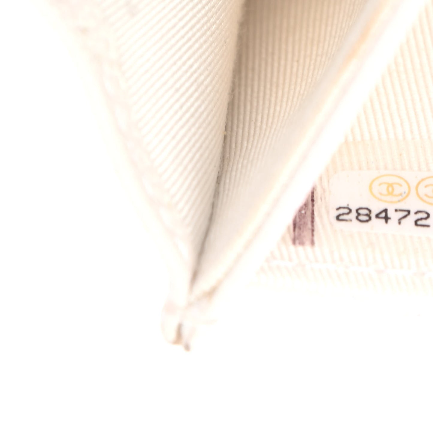 Caviar Quilted Flap Card Holder Wallet White