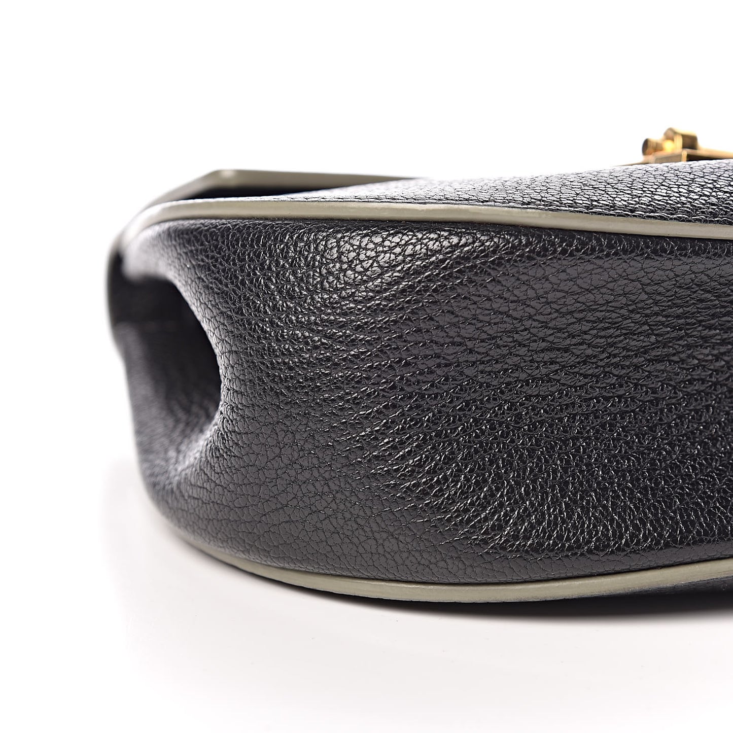 Grained Calfskin Lambskin Mini Drew Shoulder Bag Black