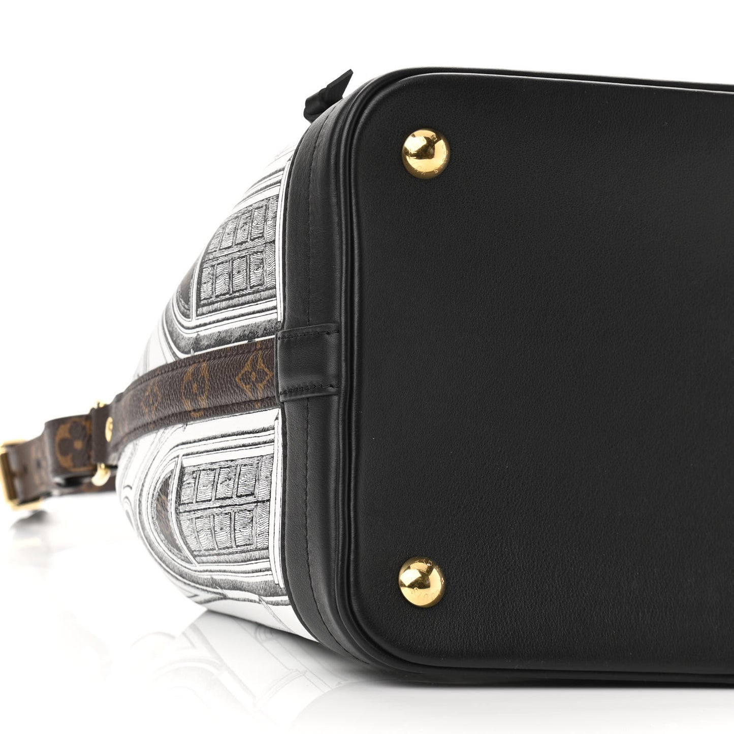 X FORNASETTI Calfskin Architettura Noe MM Black White
