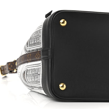 Louis Vuitton X FORNASETTI Calfskin Architettura Noe MM Black White 8 of 10