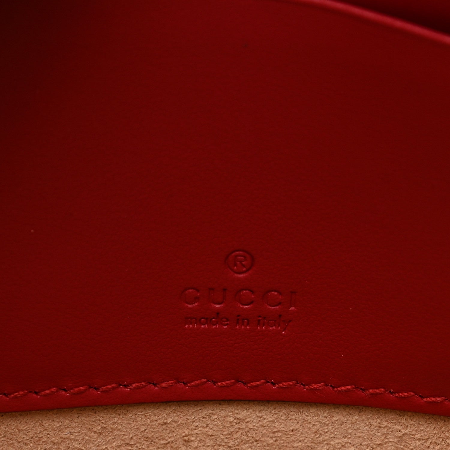 Gucci Calfskin Matelasse GG Marmont Round Wrist Wallet Hibiscus Red 6 of 12