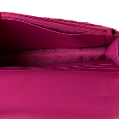 Chanel Wool Tweed Lambskin Quilted Chanel 19 Wallet On Chain WOC Fuchsia 4 of 10
